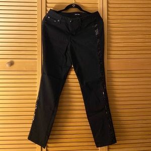 Black embroidered pants